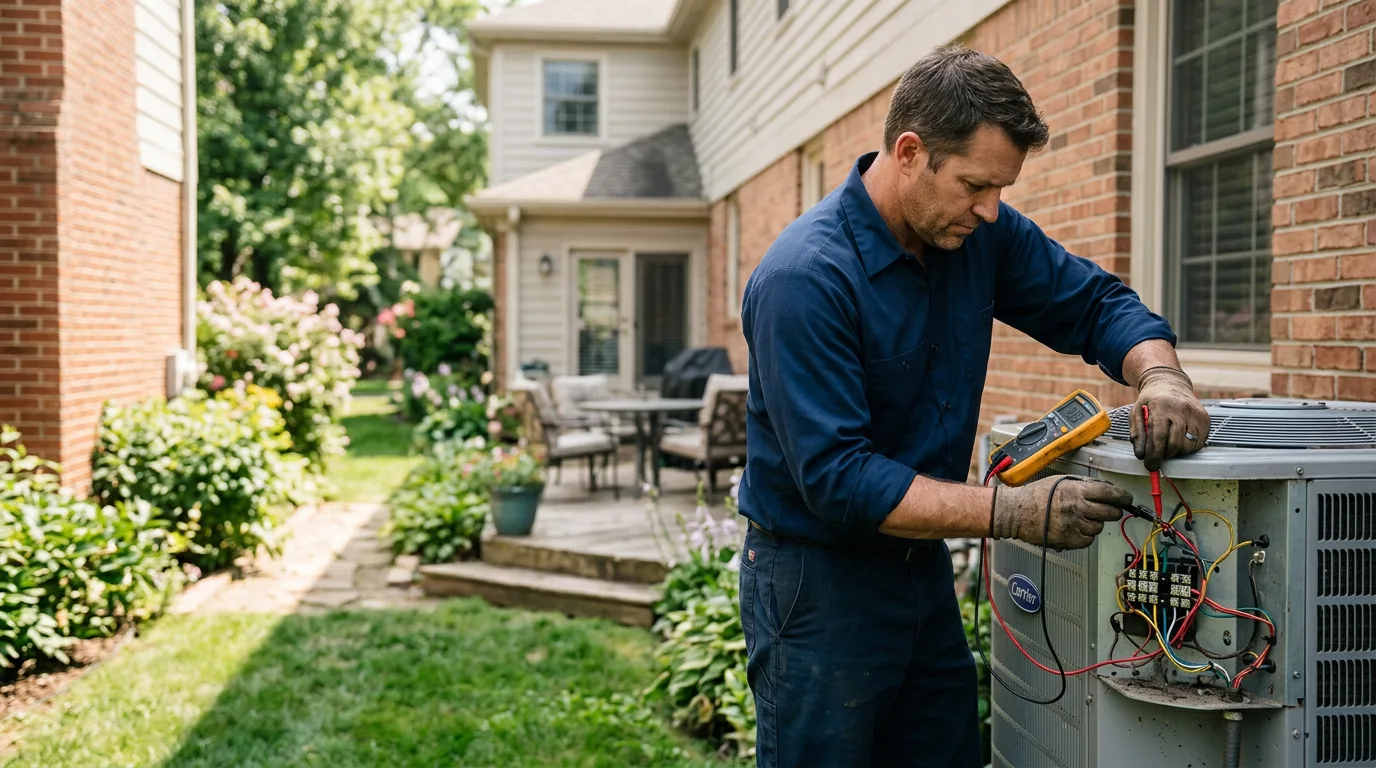 HVAC technician working near Coulterville, IL